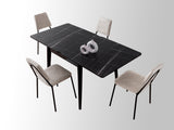 Masă dining extensibilă Totem - 3041, Black marble, 80x80x75 cm