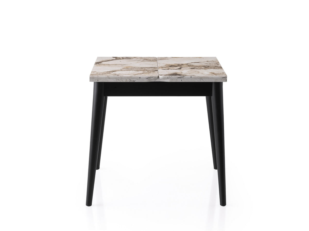Masă dining extensibilă Totem - 3042, Alb - Marble, 80x80x75 cm, SKU 974NMB2223, imagine 4