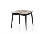 Masă dining extensibilă Totem - 3042, Alb - Marble, 80x80x75 cm