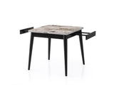 Masă dining extensibilă Totem - 3042, Alb - Marble, 80x80x75 cm
