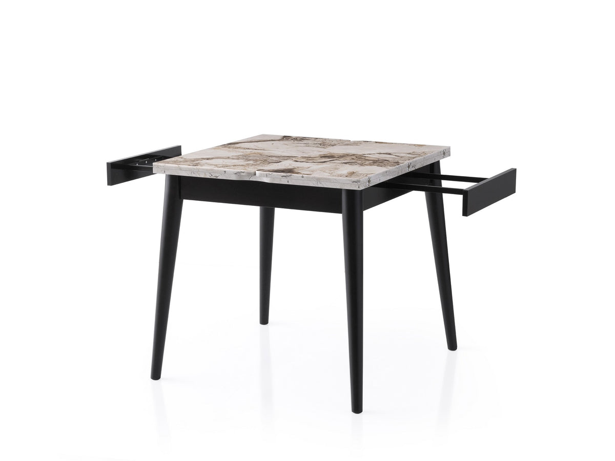 Masă dining extensibilă Totem - 3042, Alb - Marble, 80x80x75 cm, SKU 974NMB2223, imagine 6