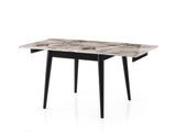 Masă dining extensibilă Totem - 3042, Alb - Marble, 80x80x75 cm