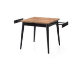 Masă dining extensibilă Totem - 3043, Pin atlantic, 80x80x75 cm