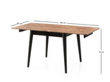 Masă dining extensibilă Totem - 3043, Pin atlantic, 80x80x75 cm