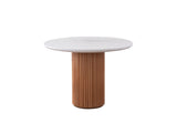 Masă dining Otantik - 3051, Alb - Nuc, 104x104x75 cm