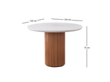 Masă dining Otantik - 3051, Alb - Nuc, 104x104x75 cm
