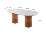 Masă dining Lıne - 933, Alb - Nuc, 200x100x77 cm