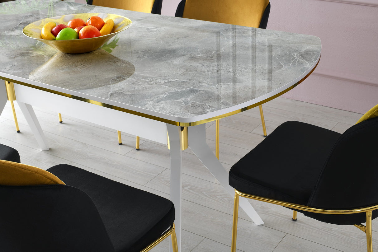 Masă dining İkon - 1002, Multicolor, 180x90x77 cm