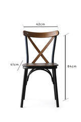 Set 4 scaune Ahşap Ekol - 261 V4, Nuc, 42x41x84 cm