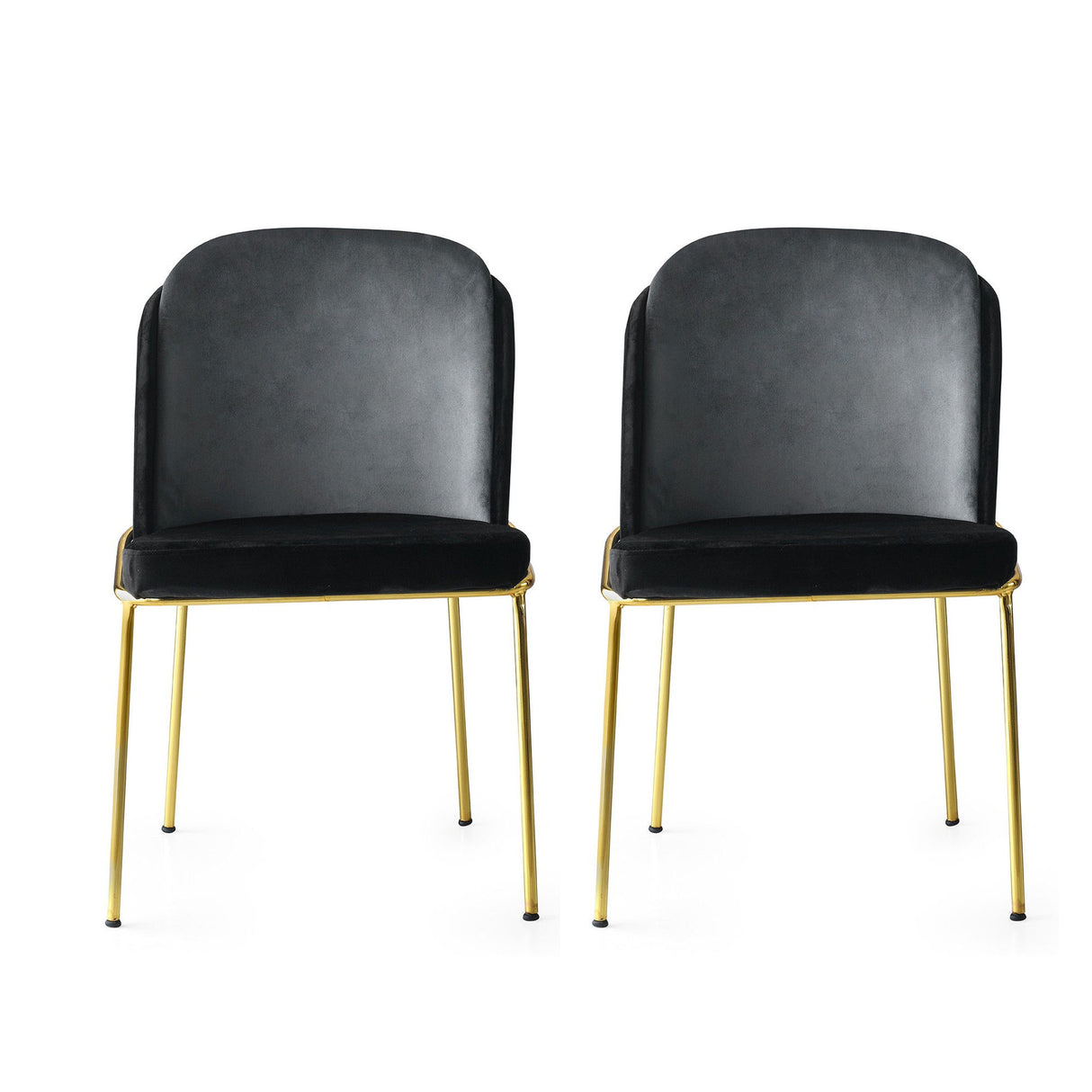 Set 2 scaune Dore - 103 V2, Negru - Auriu, 54x55x86 cm