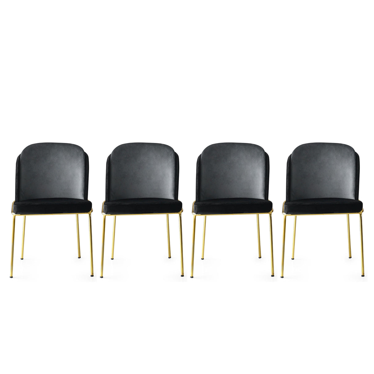 Set 4 scaune Dore - 103 V4, Negru - Auriu, 54x55x86 cm