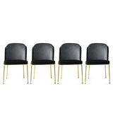Set 4 scaune Dore - 103 V4, Negru - Auriu, 54x55x86 cm