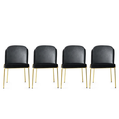 Set 4 scaune Dore - 103 V4, Negru - Auriu, 54x55x86 cm, SKU 974NMB1170, imagine 1