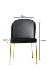 Set 4 scaune Dore - 103 V4, Negru - Auriu, 54x55x86 cm