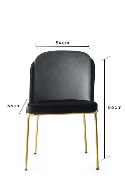 Set 4 scaune Dore - 103 V4, Negru - Auriu, 54x55x86 cm, SKU 974NMB1170, imagine 5