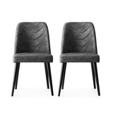 Set 2 scaune Dallas - 527 V2, Antracit, 50x49x90 cm