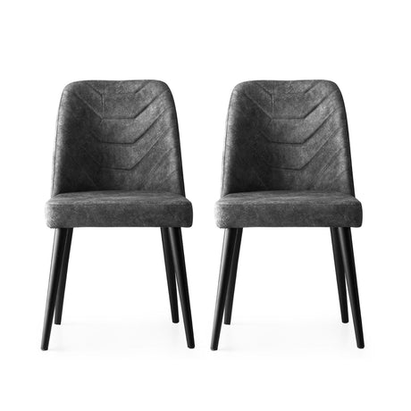 Set 2 scaune Dallas - 527 V2, Antracit, 50x49x90 cm