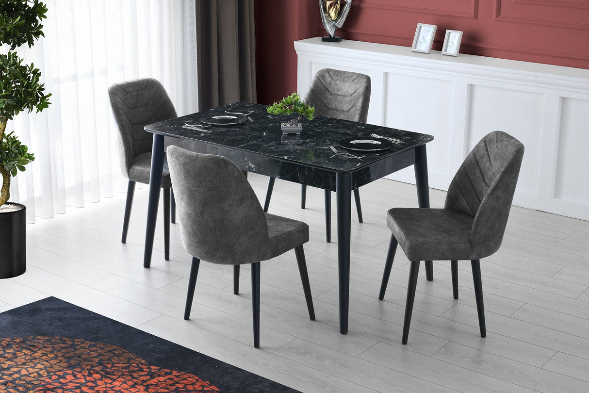 Set 2 scaune Dallas - 527 V2, Antracit, 50x49x90 cm