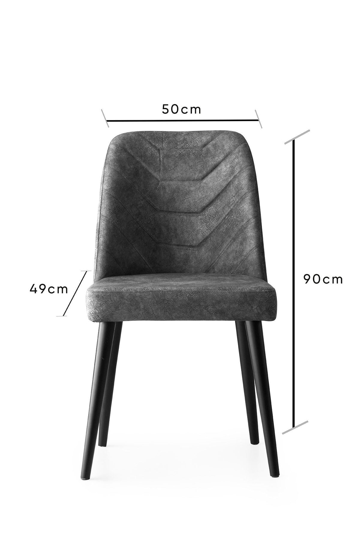 Set 2 scaune Dallas - 527 V2, Antracit, 50x49x90 cm