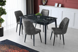 Set 4 scaune Dallas - 527 V4, Antracit, 50x49x90 cm