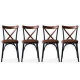 Set 4 scaune Ekol - 1332 V4, Maro, 42x42x84 cm