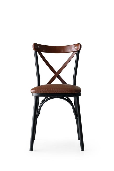 Set 4 scaune Ekol - 1332 V4, Maro, 42x42x84 cm