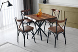 Set 4 scaune Ekol - 1332 V4, Maro, 42x42x84 cm