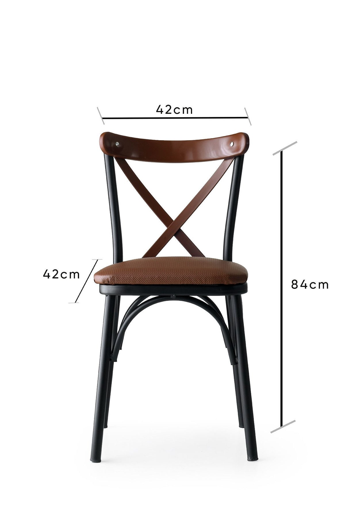 Set 4 scaune Ekol - 1332 V4, Maro, 42x42x84 cm