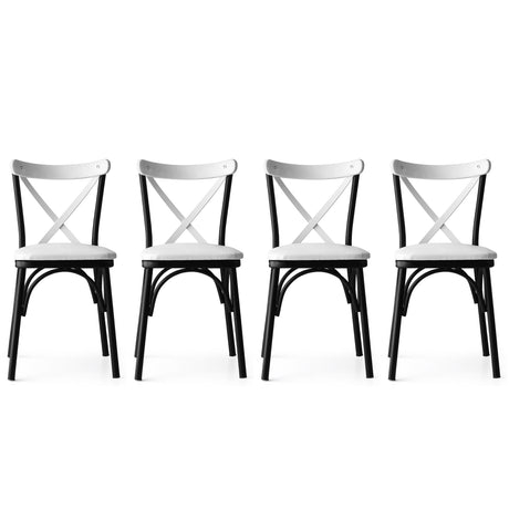 Set 4 scaune Ekol - 1334 V4, Alb, 42x42x84 cm