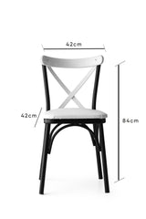 Set 4 scaune Ekol - 1334 V4, Alb, 42x42x84 cm