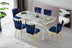 Set 4 scaune Kuşaklı - 209 V4, Auriu - Bleumarin, 43x43x82 cm, SKU 974NMB1182, imagine 6