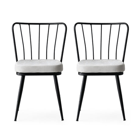 Set 2 scaune Yıldız -940 V2, Negru, 43x42x82 cm