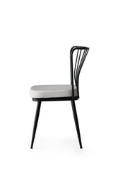 Set 2 scaune Yıldız -940 V2, Negru, 43x42x82 cm