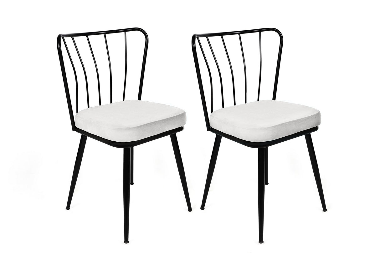 Set 2 scaune Yıldız -940 V2, Negru, 43x42x82 cm