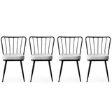Set 4 scaune Yıldız - 940 V4, Negru, 43x42x82 cm