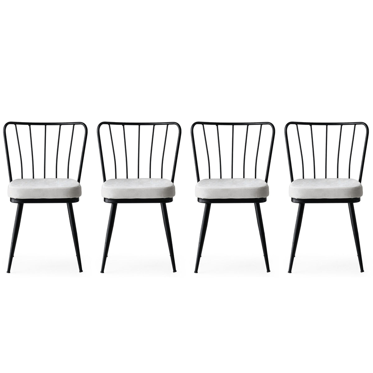 Set 4 scaune Yıldız - 940 V4, Negru, 43x42x82 cm, SKU 974NMB1184, imagine 1