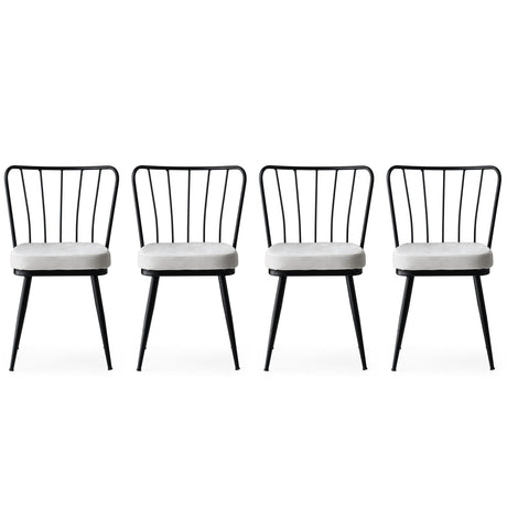 Set 4 scaune Yıldız - 940 V4, Negru, 43x42x82 cm