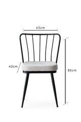 Set 4 scaune Yıldız - 940 V4, Negru, 43x42x82 cm