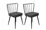 Set 2 scaune Yıldız - 942 V2, Negru, 43x42x82 cm