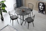 Set 4 scaune Yıldız - 942 V4, Negru, 43x42x82 cm