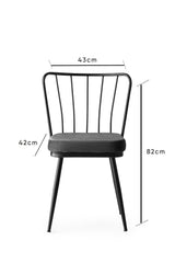 Set 4 scaune Yıldız - 942 V4, Negru, 43x42x82 cm