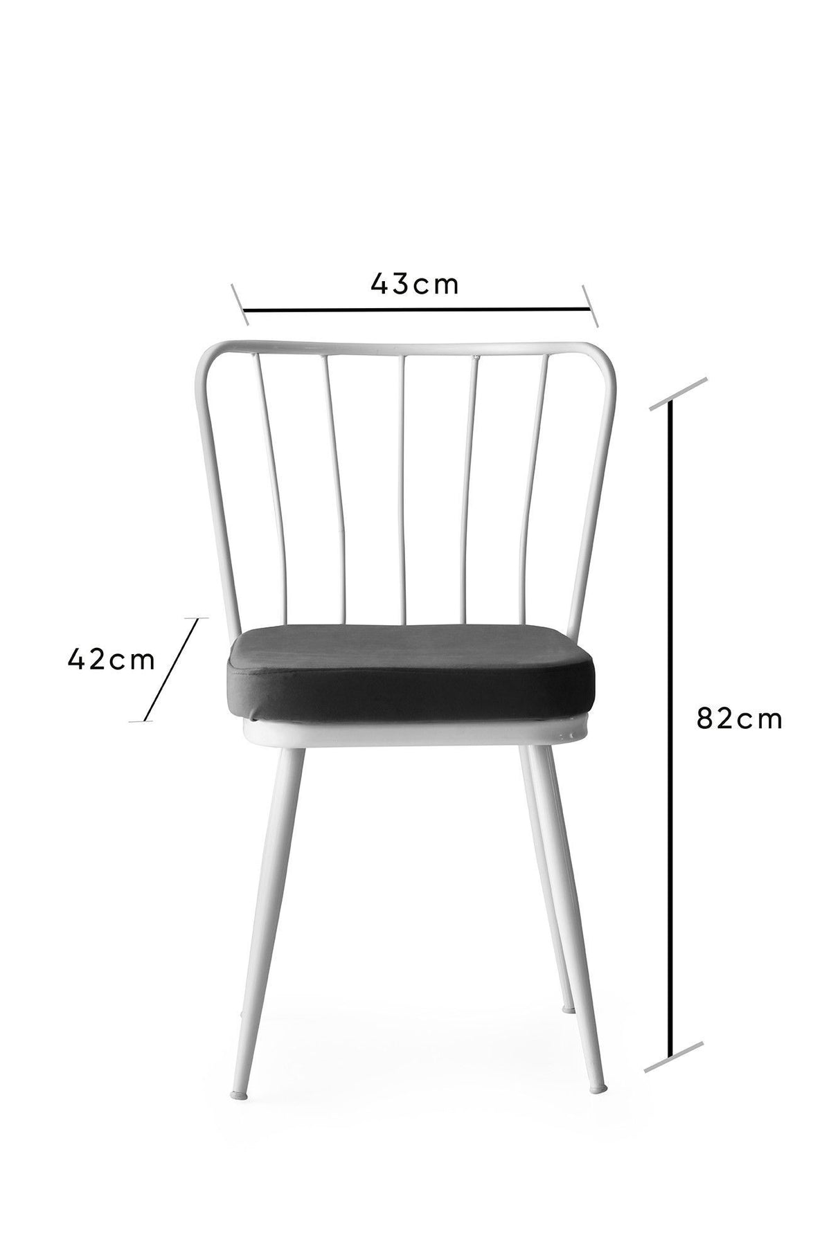 Set 4 scaune Yıldız - 962 V4, Alb, 43x42x82 cm, SKU 974NMB1188, imagine 7