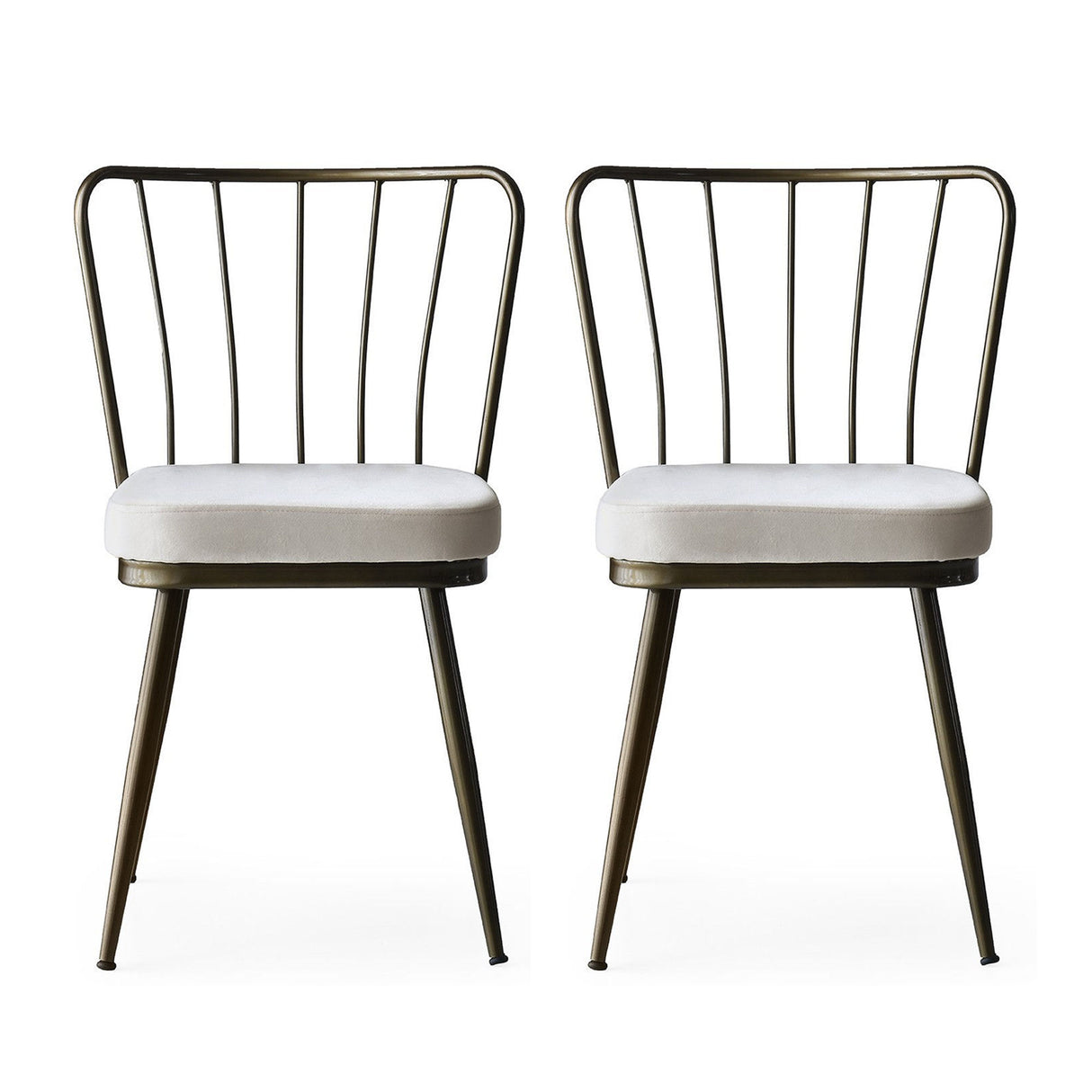 Set 2 scaune Yıldız - 985 V2, Mink, 43x42x82 cm