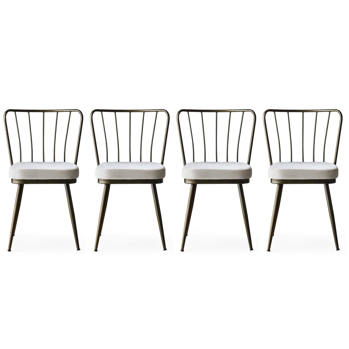 Set 4 scaune Yıldız - 985 V4, Mink, 43x42x82 cm