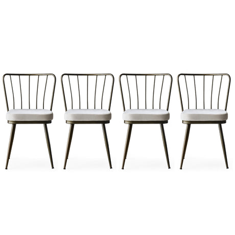 Set 4 scaune Yıldız - 985 V4, Mink, 43x42x82 cm