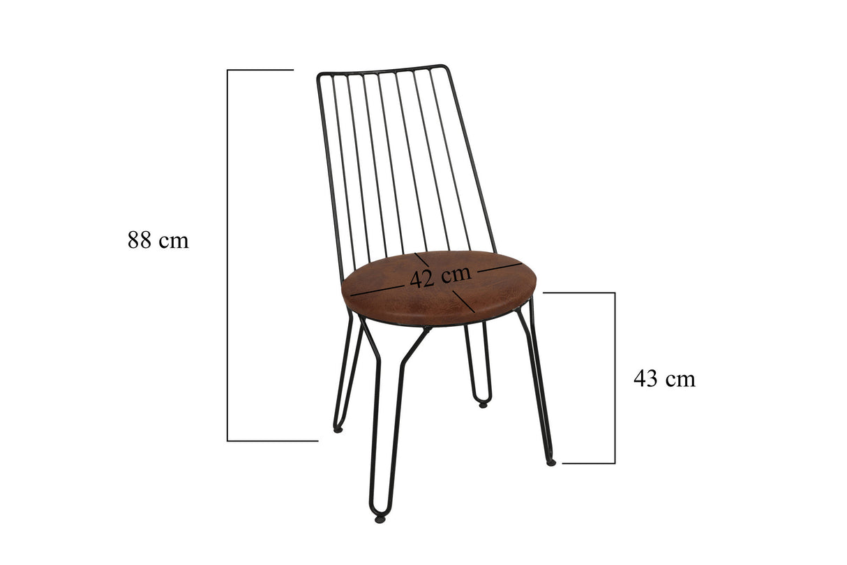 Set 2 scaune Ada 275 V2, Negru, 44x44x84 cm