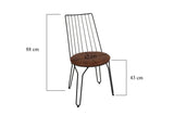 Set 2 scaune Ada 275 V2, Negru, 44x44x84 cm