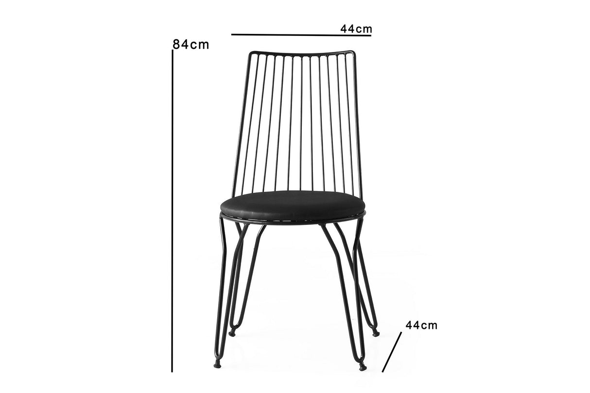 Set 2 scaune Ada 276 V2, Negru, 44x44x84 cm