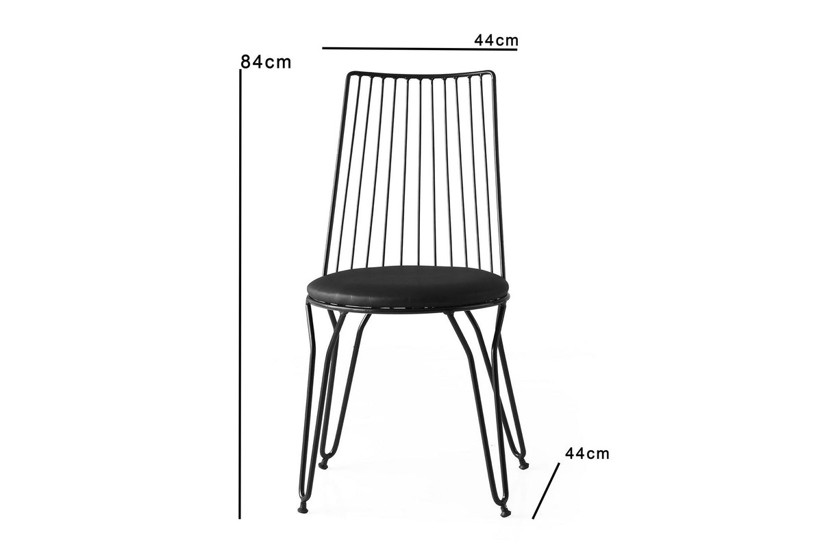Set 2 scaune Ada 276 V2, Negru, 44x44x84 cm, SKU 974NMB1192, imagine 4