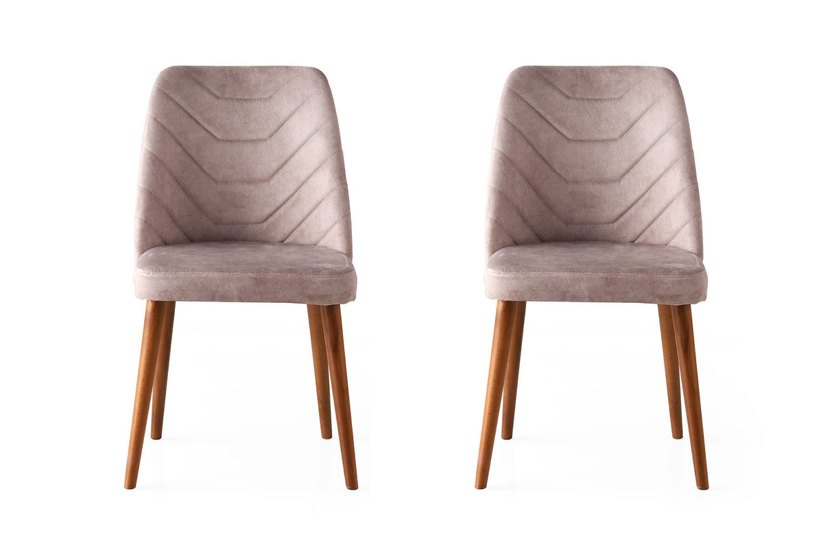 Set 2 scaune Dallas 555 V2, Nuc - Bej, 50x49x90 cm